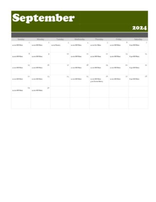 Download the September schedule Ave Maria Home